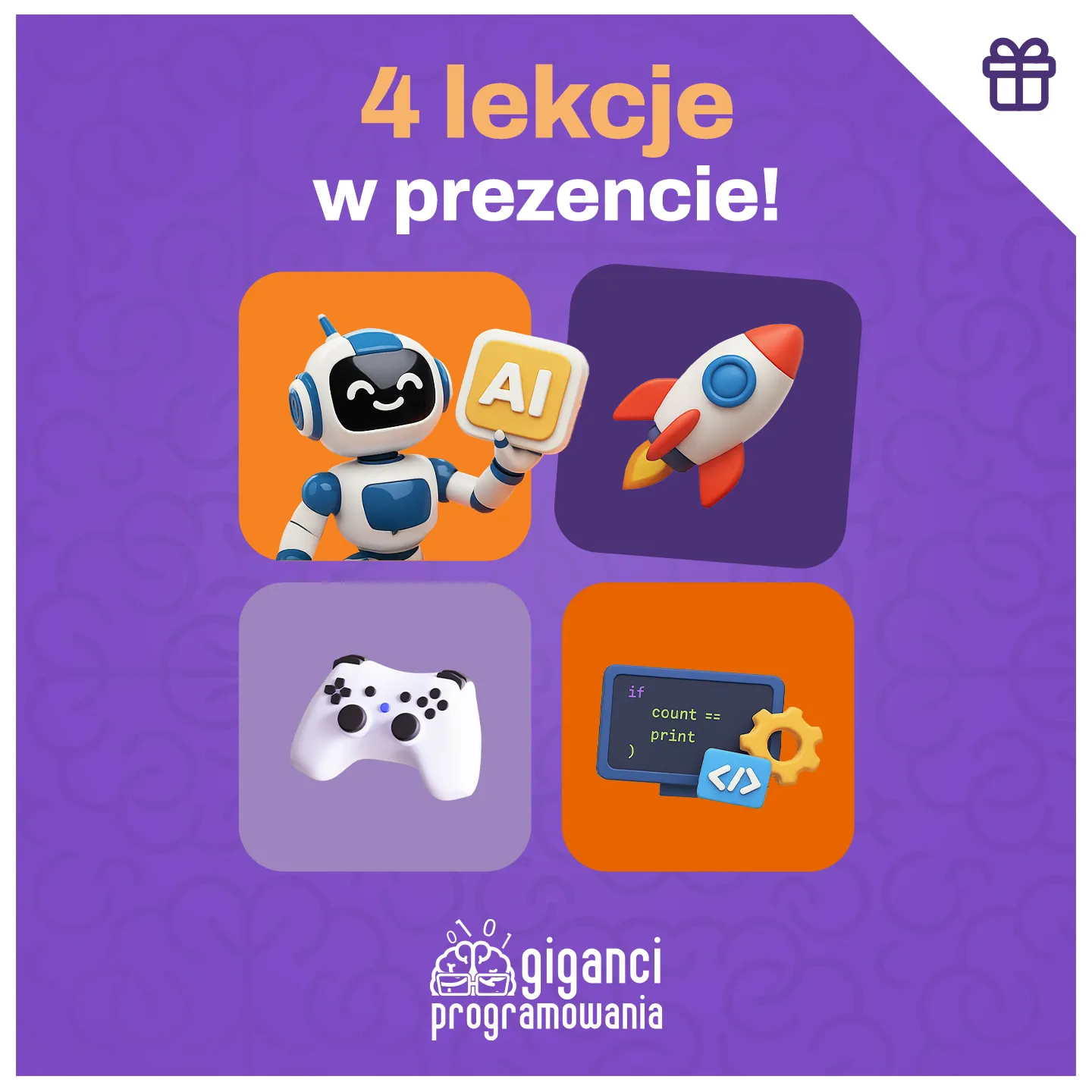Advertising post for Giganci Programowania