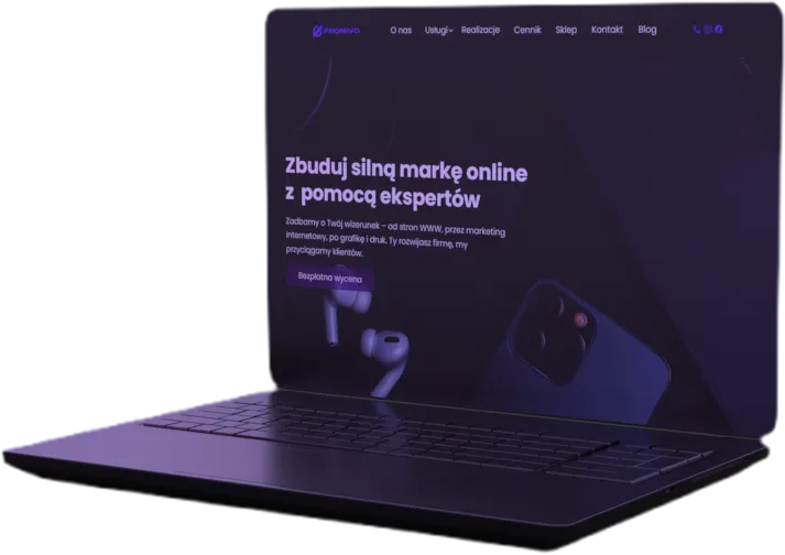 Promivo website project on a laptop