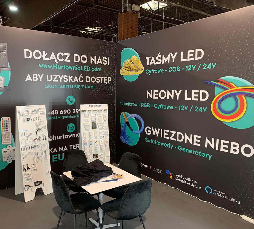 Exhibition wall design for a lighting brand